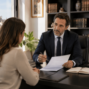 Abogado matrimonialista en Sevilla asesorando a una pareja sobre divorcio